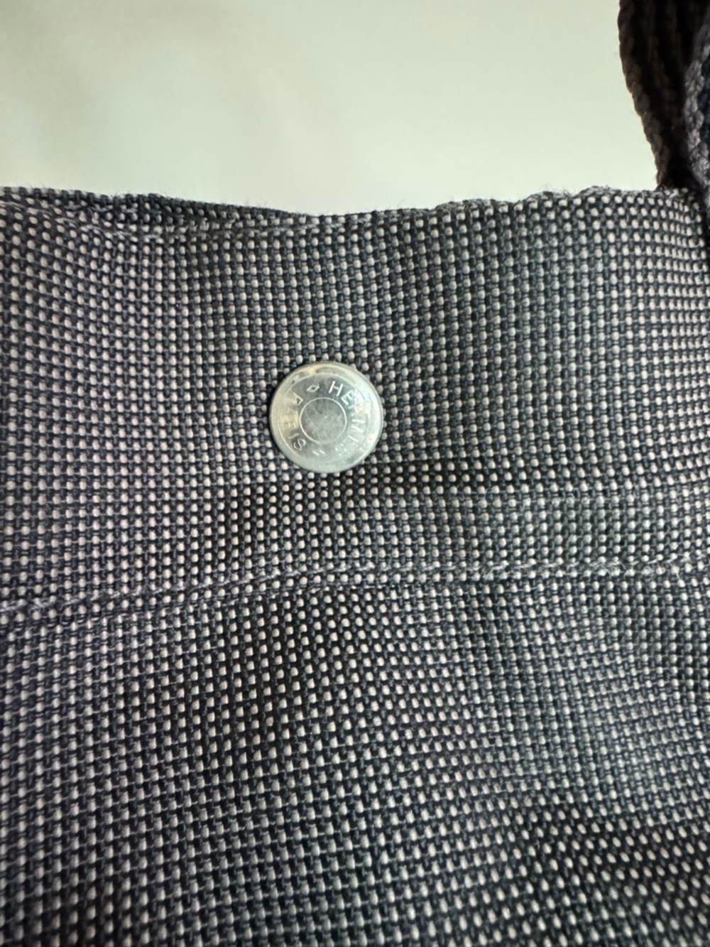 Authentic HERMES Herline GM Tote Grey Canvas Bag handbag - Picture 7 of 14